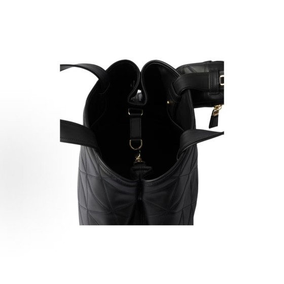 PRADA enamel metal triangular logo detachable and adjustable shoulder strap single-shoulder crossbody handbag, medium size for women, black